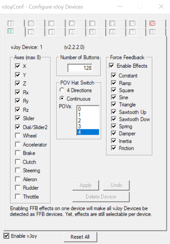 vJoy Configuration!